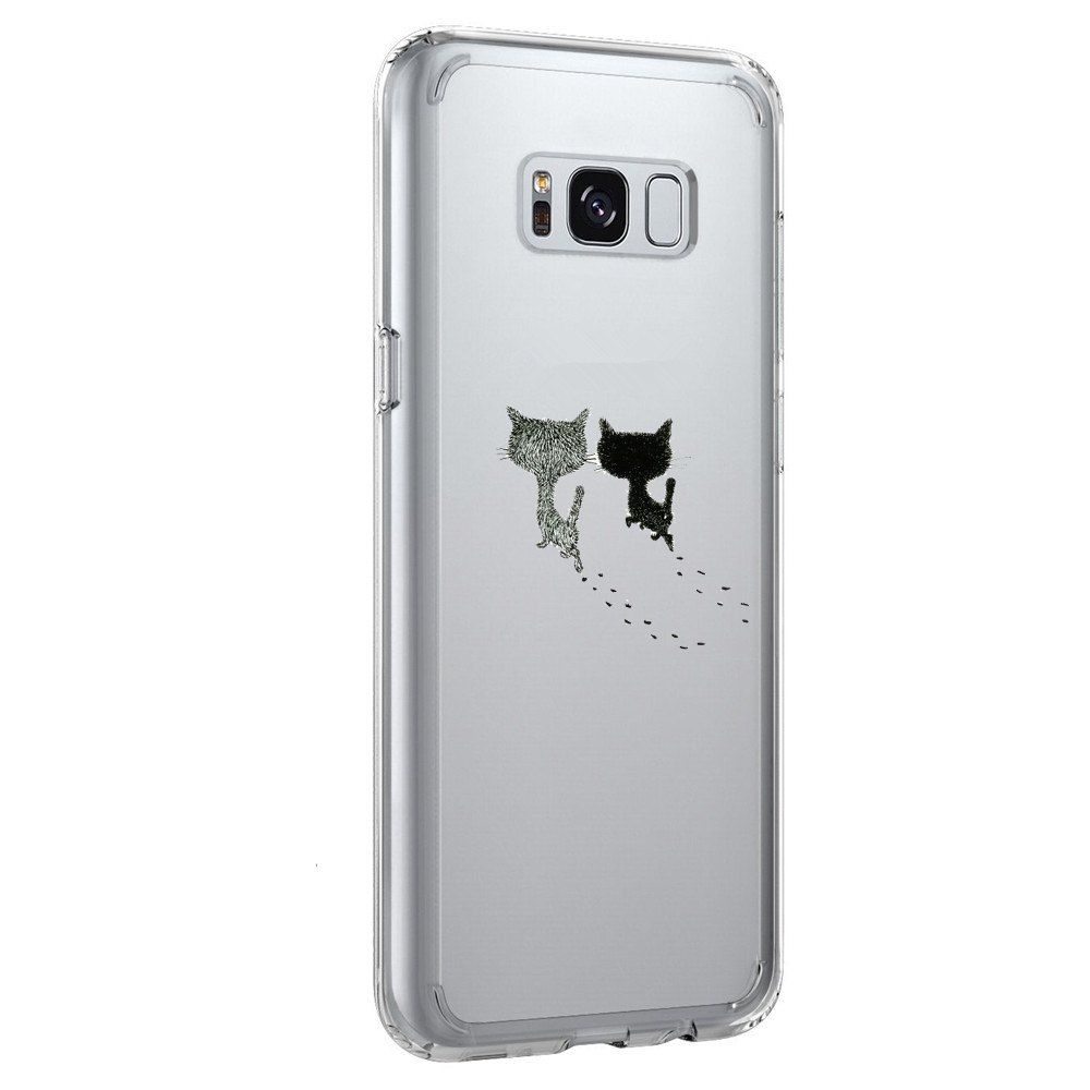 

Case for Galaxy S8 Plus TPU Soft Shell Couple Cat Pattern, Transparent