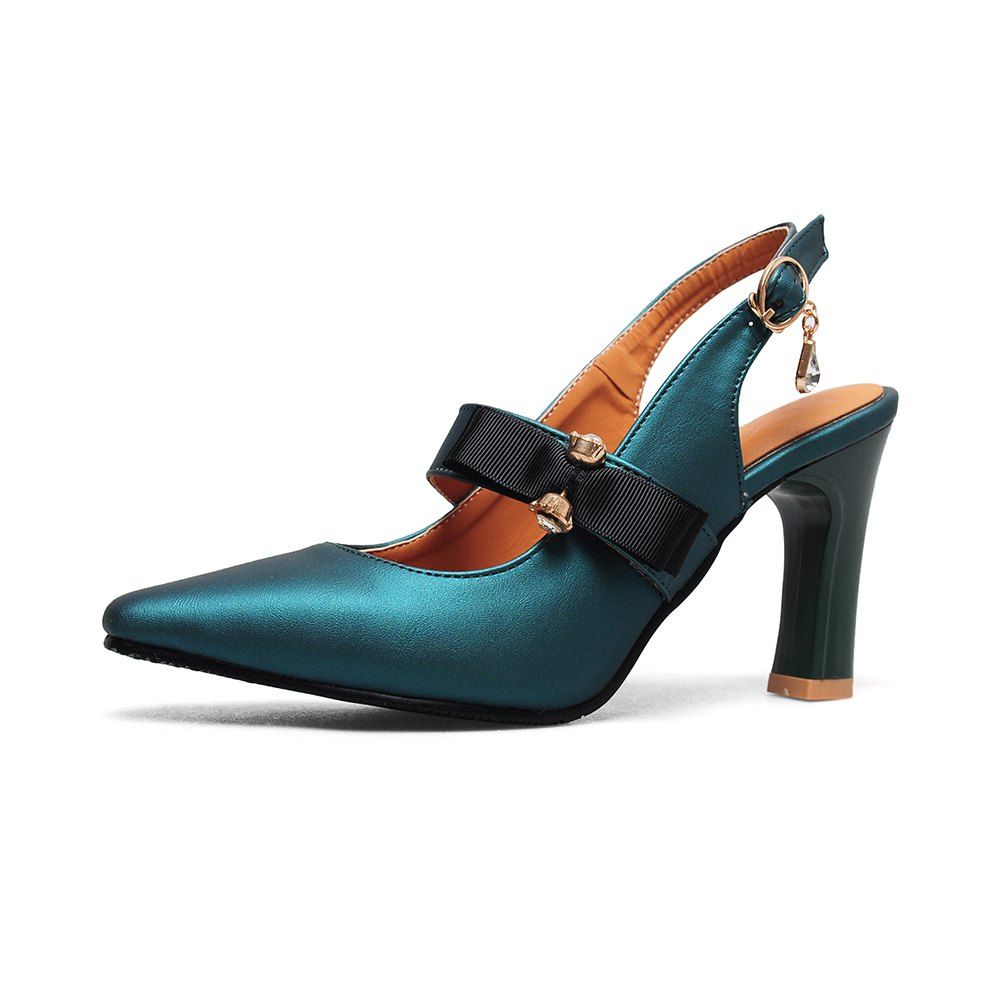 

The New Square Head High Heel Thick Step Women's Sandal, Green