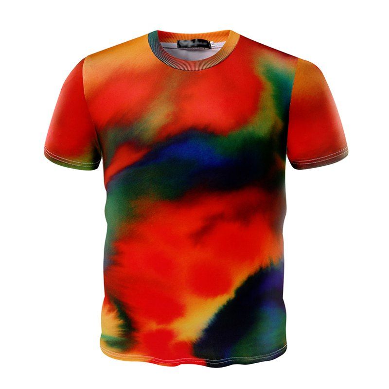 

Summer Men's Fashion Dyeing Men's Short Sleeve T-shirts, Multi