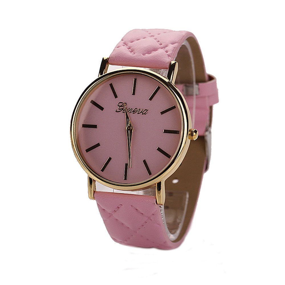 

Geneva XR781 Women Men Analog Quartz Leather Wrist Watch, Pink