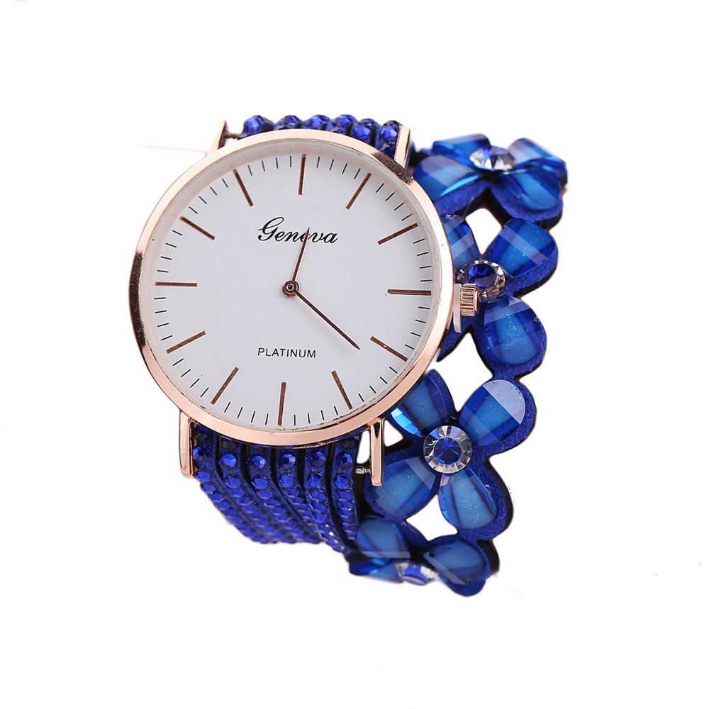 

Geneva XR2171 Women Wrap Around Crystals Bracelet Wrist Watch, Blue