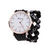 Genève XR2171 Femmes Wrap Autour des Cristaux Bracelet Montre au poignet - Noir 