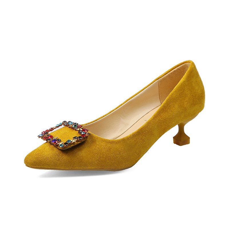 

Spike Low Heelswater Drill Cat and Girl Shoes, Yellow