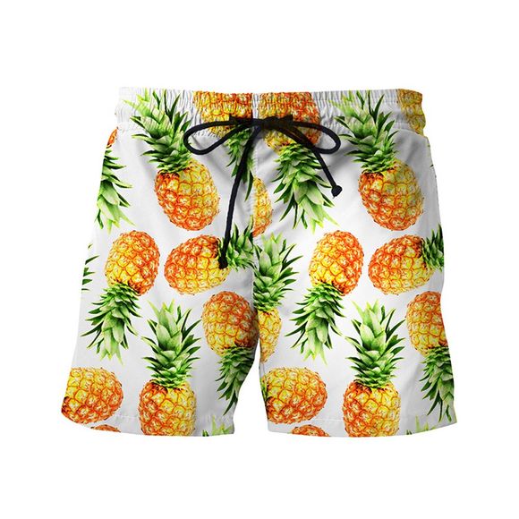 Shorts d'impression 3D Creative ananas - multicolor A 27