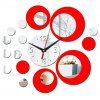 BRICOLAGE Salon Acrylique Couleur Miroir Stickers Muraux Rouge Argent Horloge - multicolor A 