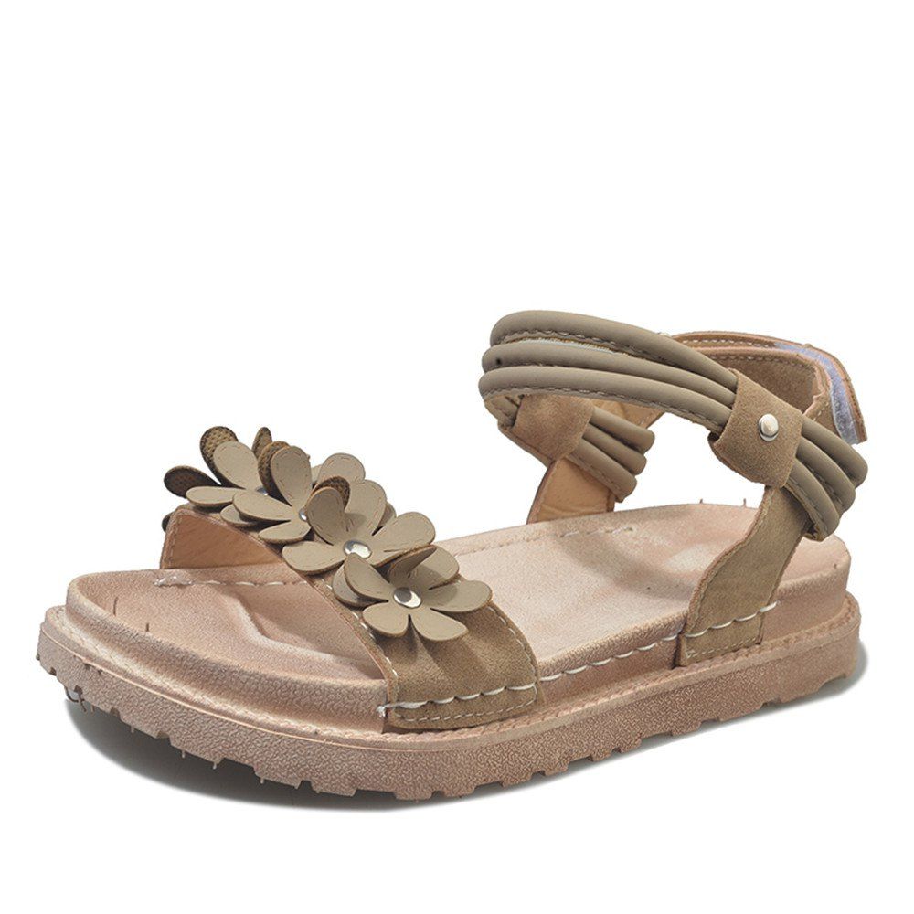 Fashion Flats Sandals Comfortable Roman Beach Shoes - Apricot - 39 Fashion Flats Sandals Comfortable Roman Beach Shoes - Apricot - 39
