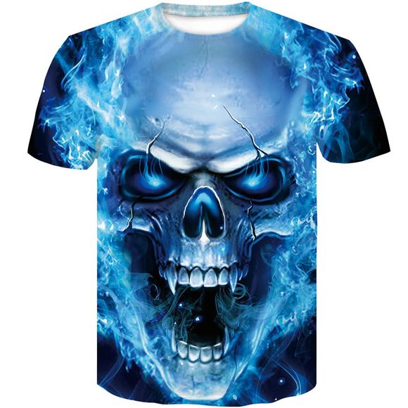 T-Shirts Homme Imprimé Skull Blue Eyes - Bleu 2XL