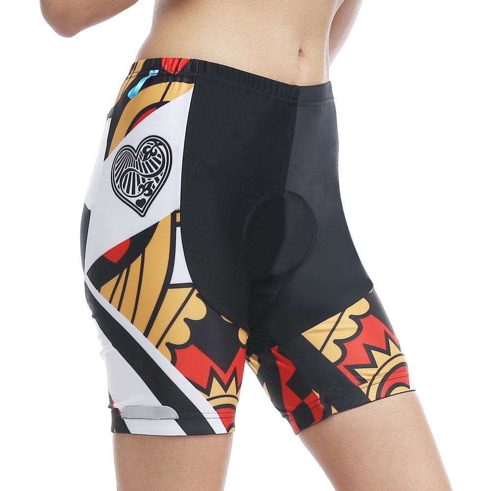 

Twotwowin CK803 Women's Cycling Shorts with 3D CoolMax Pad, Black