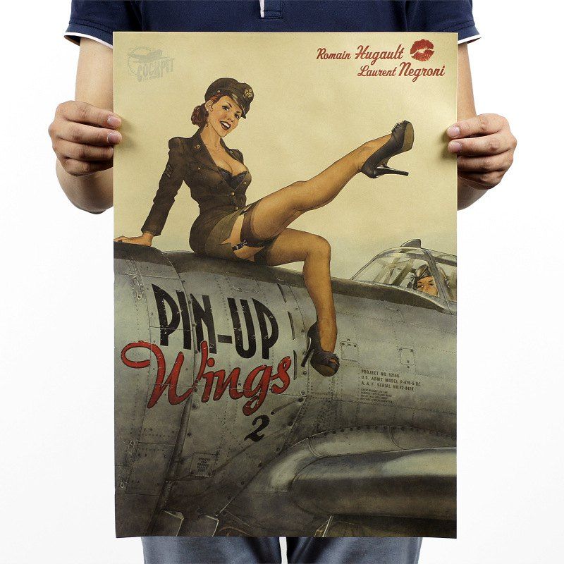 

Vintage Poster Girl Wall Stickers, Multi