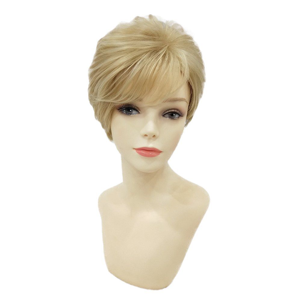 

Short Pixie Cut Hair Natural Synthetic Heat Resistant Wigs for Women, Blonde