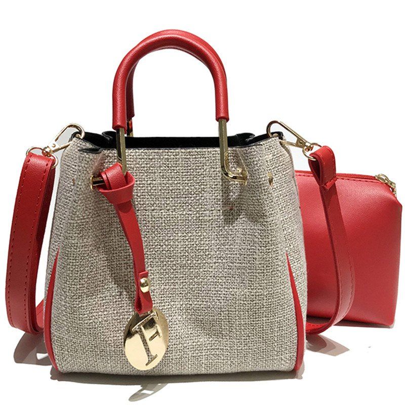 

Bucket Small Bag Female Handbag Wild Simple Two-piece Single Shoulder Messenger, Grapefruit