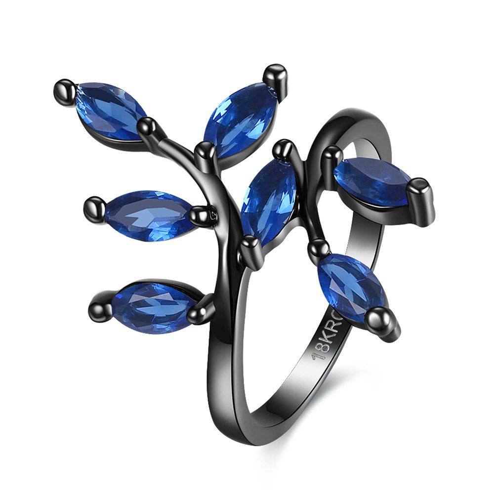 

Punk Style Tree Branches Pattern Ring Charm Jewelry, Royal blue