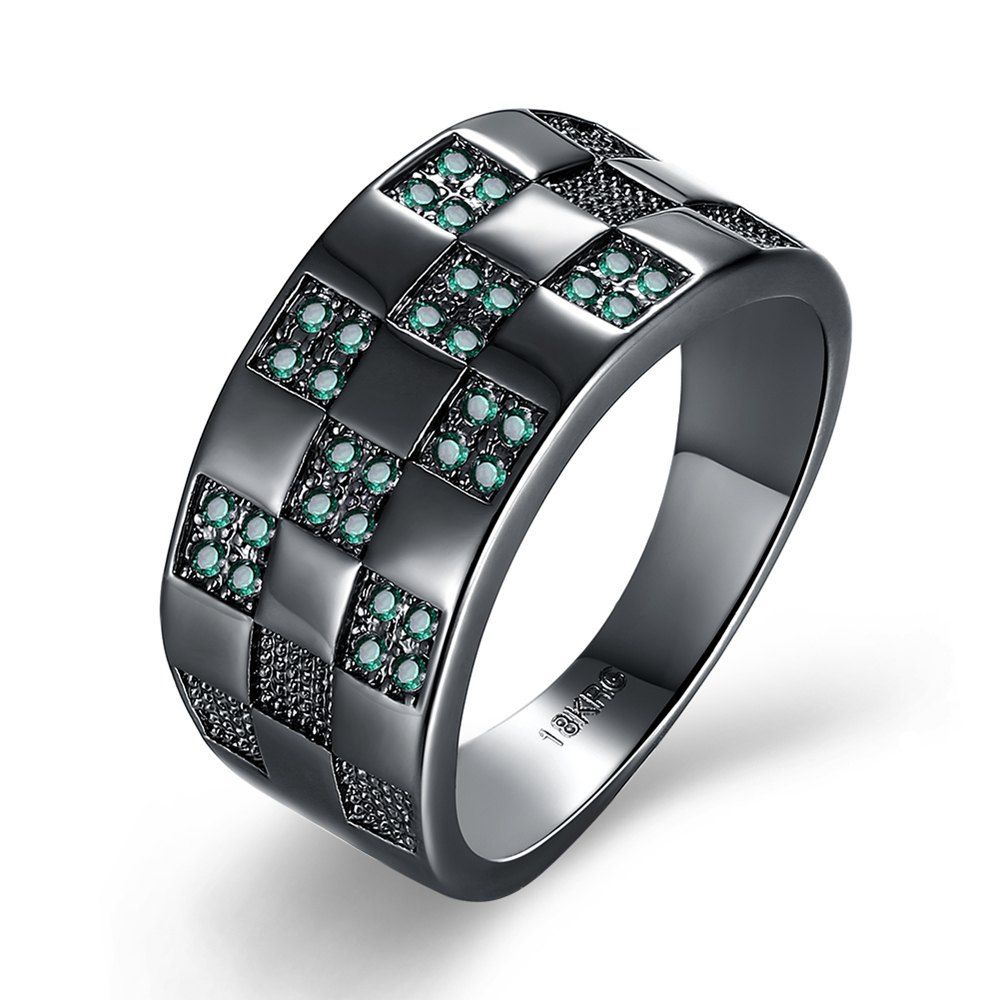 

Fashion Elegant Zircon Ring Charm Jewelry Gift for Men, Green