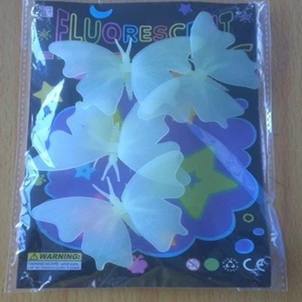 

Hot Butterfly Sticker Fluorescent Wall Home Decoration 4PCS, Beige