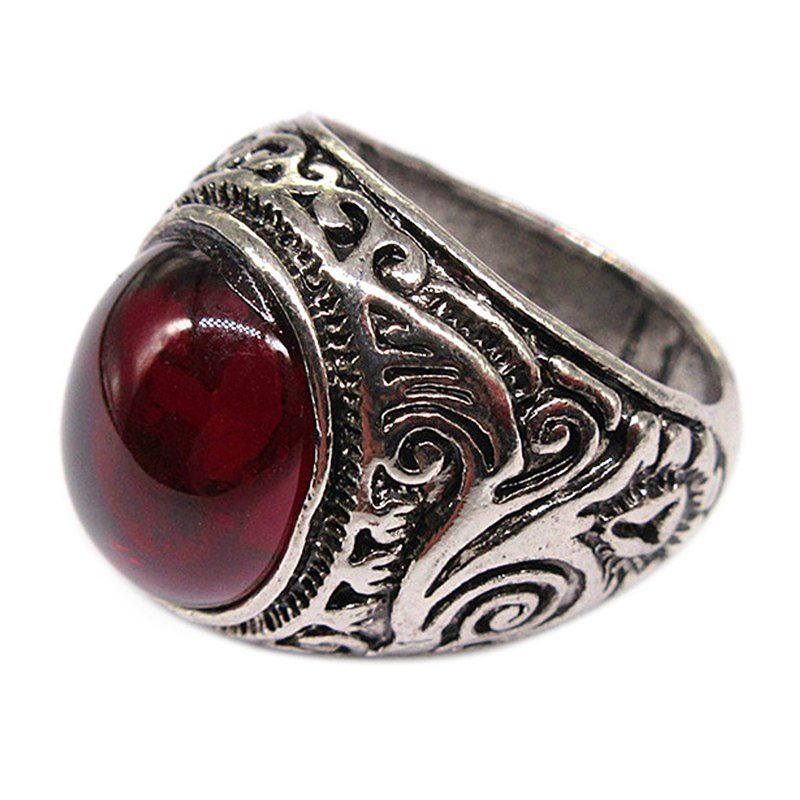 

New Casual Fashion Men'S Domineering Embossed Diamond Ring, Red