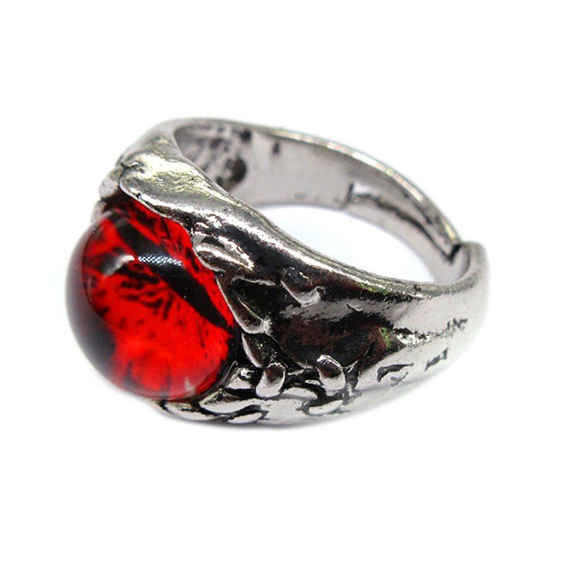 

New Fashion Men Gemstone Punk Alloy Ring, Red