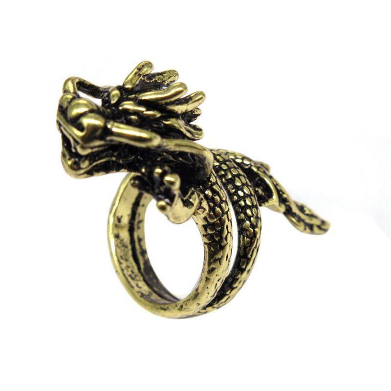 

Fashion Trends Carved Domineering Panlong Men Rings, Gold