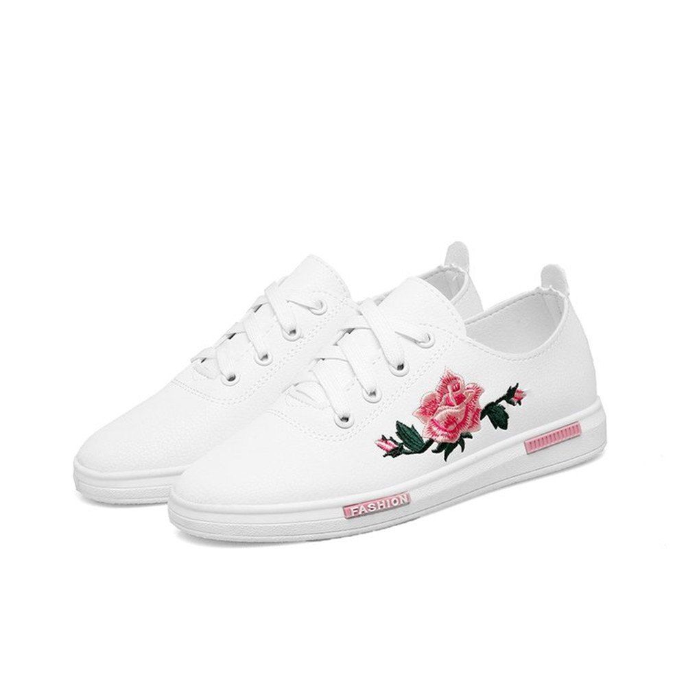 2018 New Casual Shoes All-match Embroidery - Pink - 39 2018 New Casual Shoes All-match Embroidery - Pink - 39