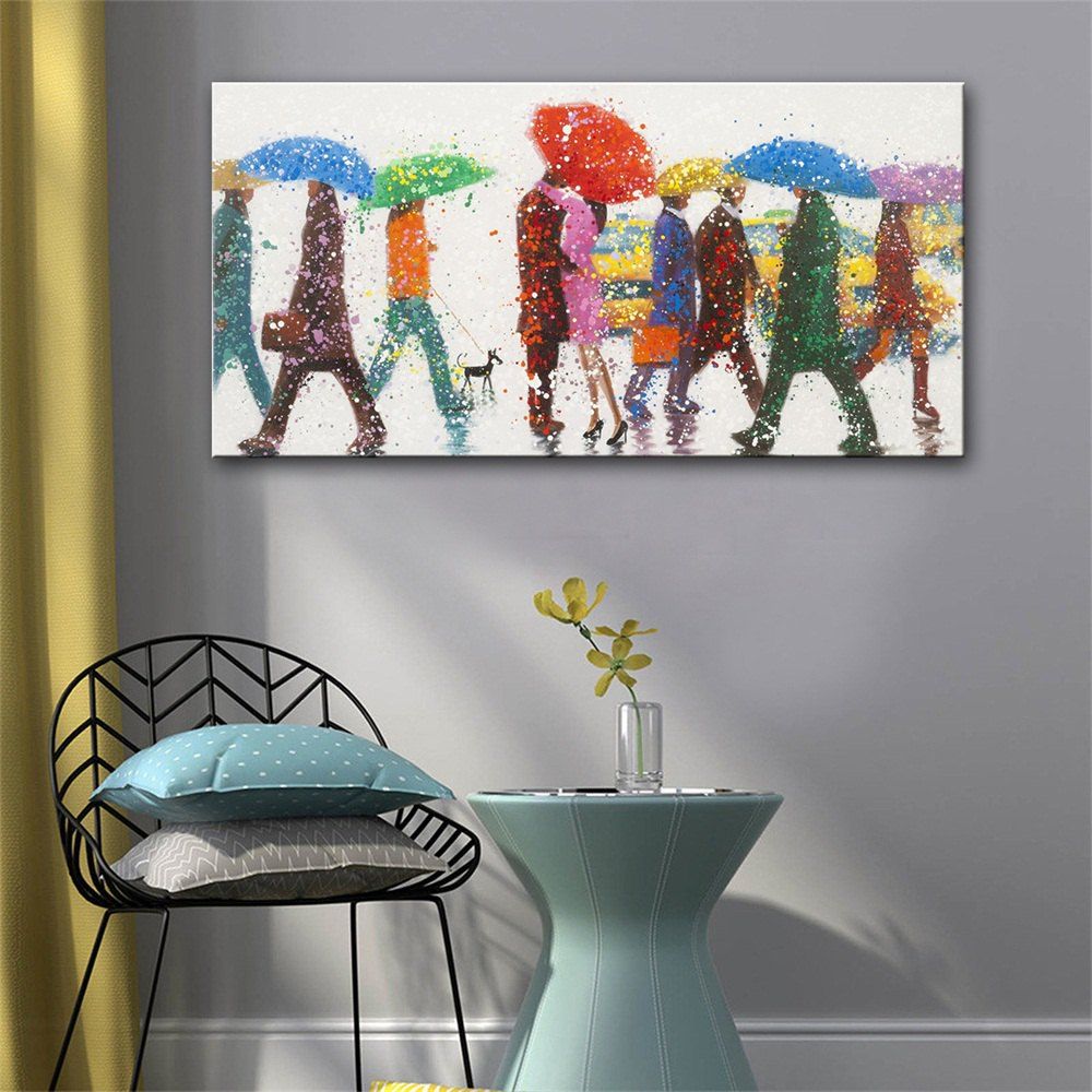

Special Design Frameless Paintings Crowd Print, Multi