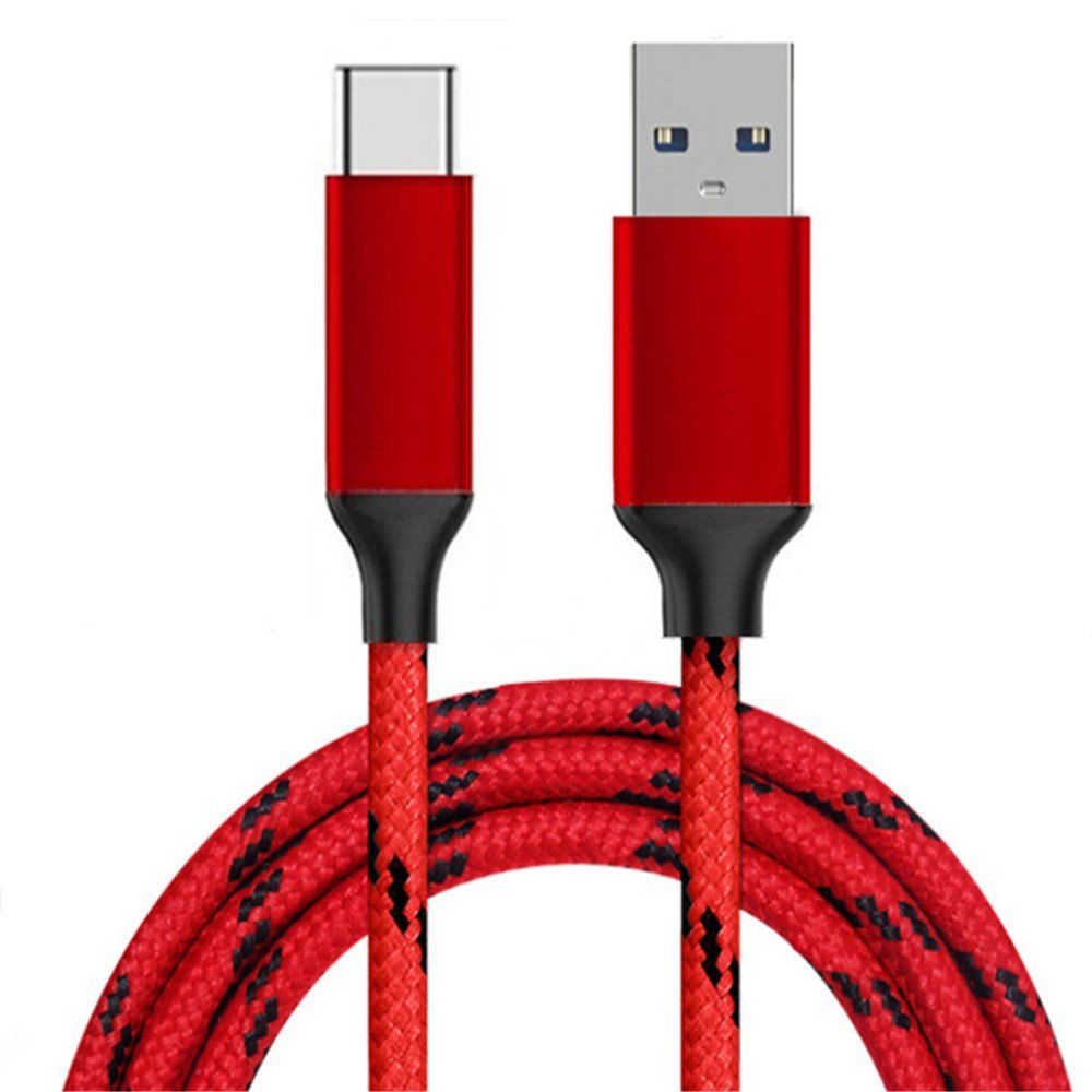 

Type-c Cable USB A 3.0 Nylon Braided Fast Charging Cord for Galaxy S9 S8 Note 8, Red