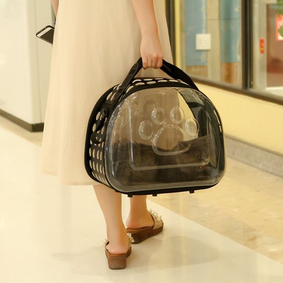 Lovoyager LVC0312 pliant portable sac d'espace pour animaux de compagnie transparent - Noir L
