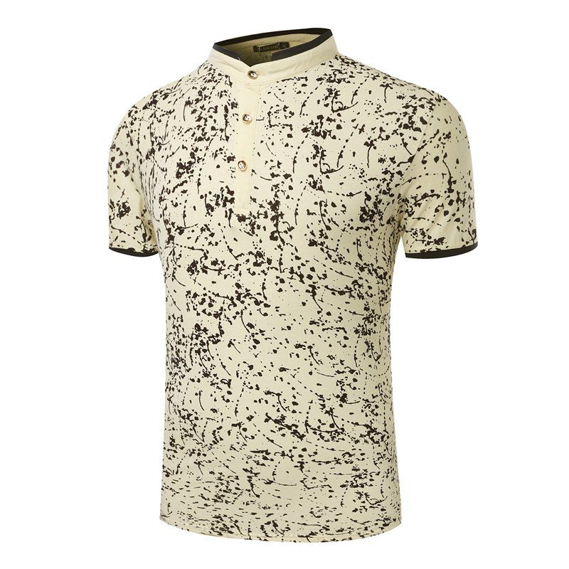 

The New Summer Splash Collar Men's Short Sleeve Polo Shirt, Yellow