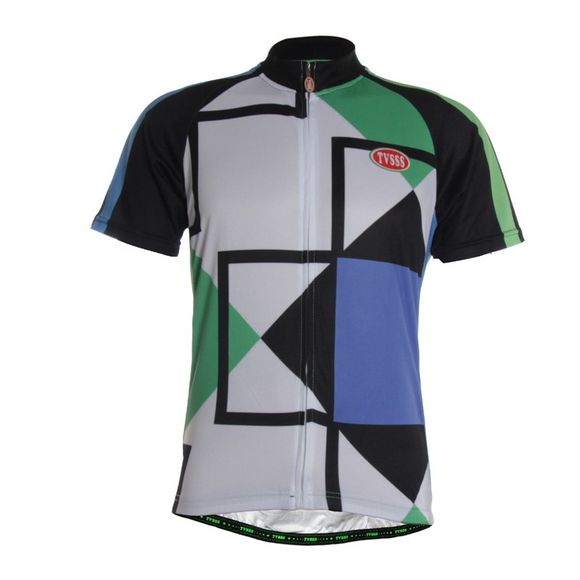 TVSSS Hommes été manches courtes maillot cyclisme abstrait triangle T-shirt - multicolor 3XL