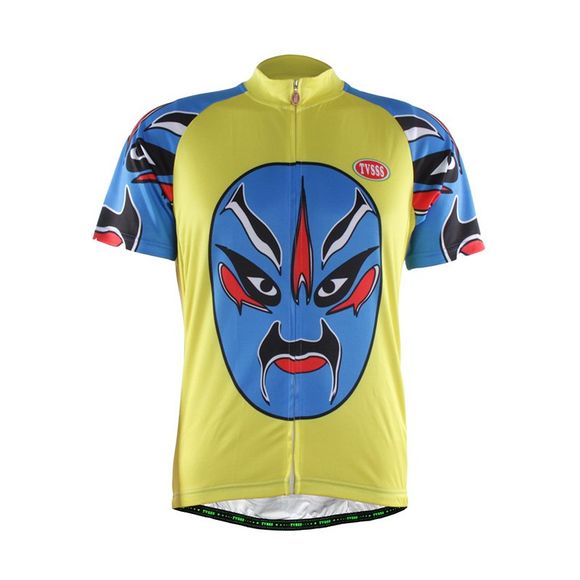 TVSSS Hommes Été À Manches Courtes Bleu Chine Visages Motif cyclisme Jersey T-Shirt - multicolor 3XL