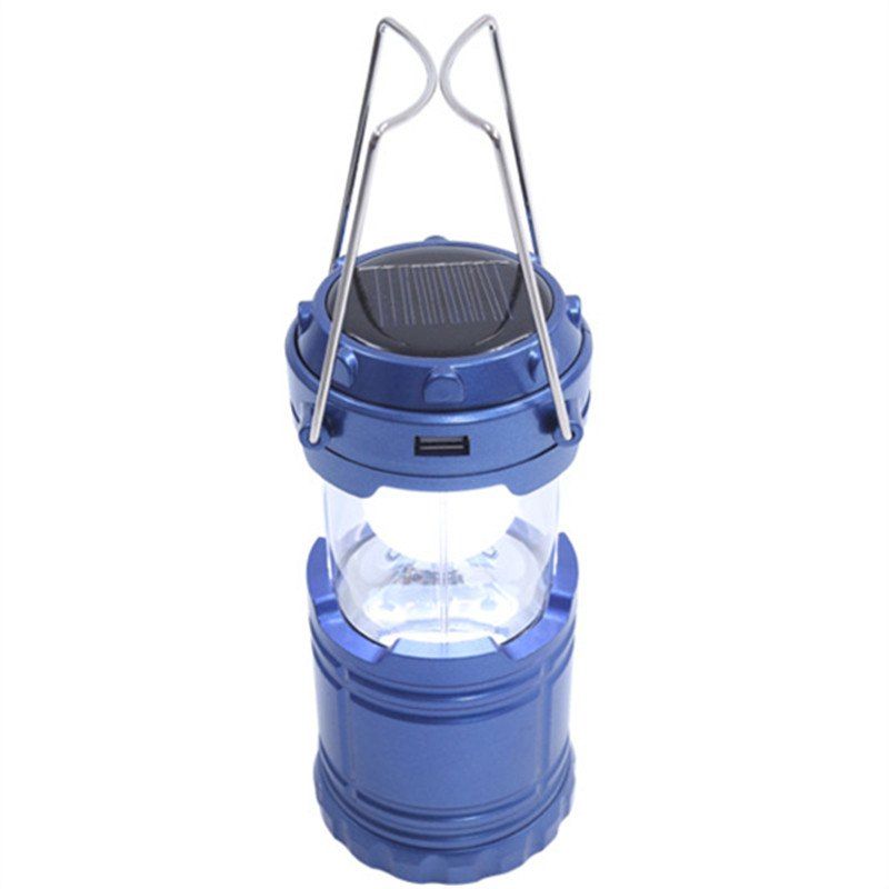 

Outdoor LED Solar Power Collapsible Portable Rechargeable Hand Lamp Camping, Blue