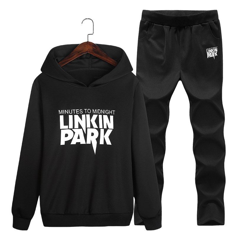 

Pullover Raglan Sleeve Hoodie and Pants, Black