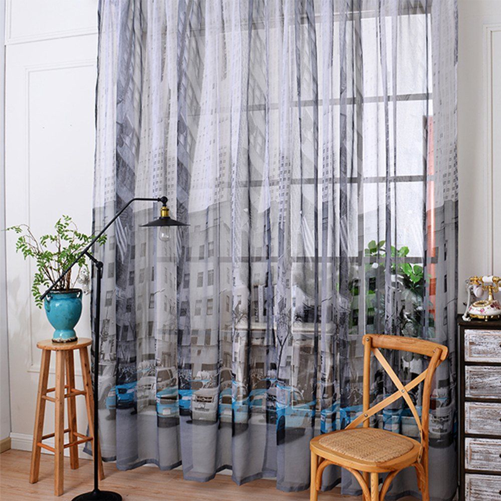 

Bedroom Balcony Car Cotton Linen Curtain, Iceberg