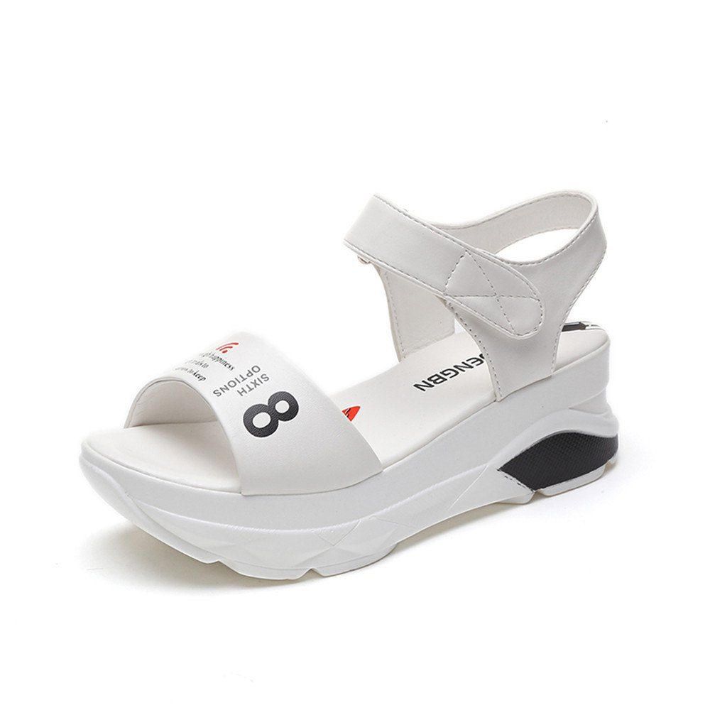 

Inside Height Increased Pieces Thick Cake Women's Shoes, White