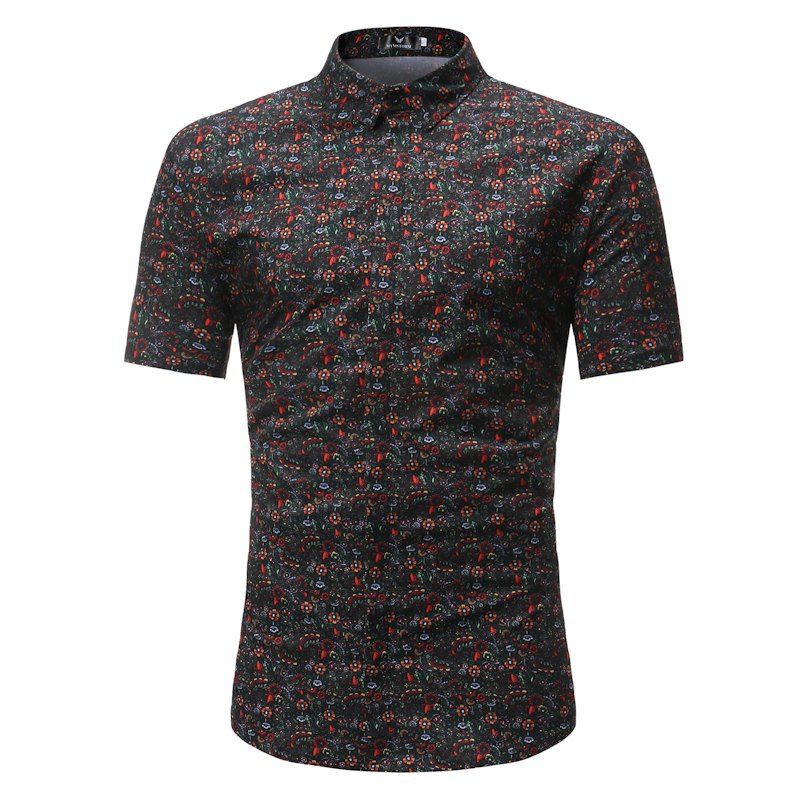 

Quick Summer New Men's Casual Short Sleeve Shirt, Night