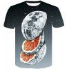 T-shirt imprimé orange coupe 3D pour homme - Noir XL