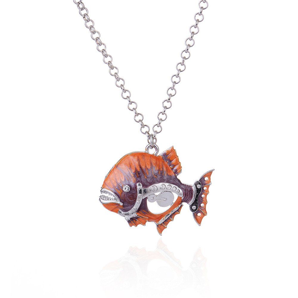 

Europe and The United States Popular Three-Dimensional Drop Oil Pendant Necklace, Dark orange