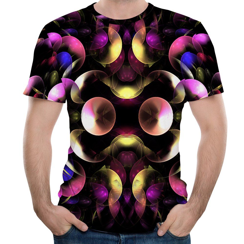 

2018 Fashion New Color 3D Printed Men's Short Sleeve T-shirt, Multi