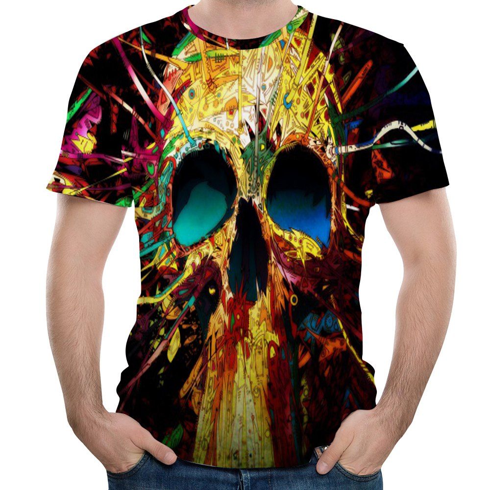 

New Stylish 3D Printed Men's Short Sleeve T-shirt, Multi