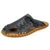 Hommes été paresseux trou de loisirs en cuir Baotou sandales - Noir 43