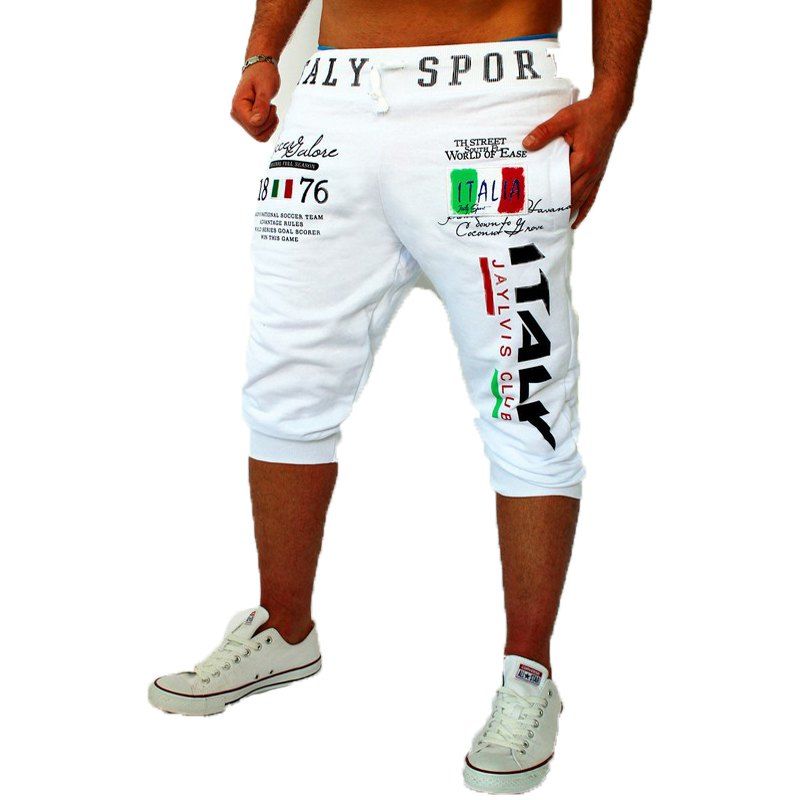 

Men's New Summer Digital Print Design Casual Shorts, White