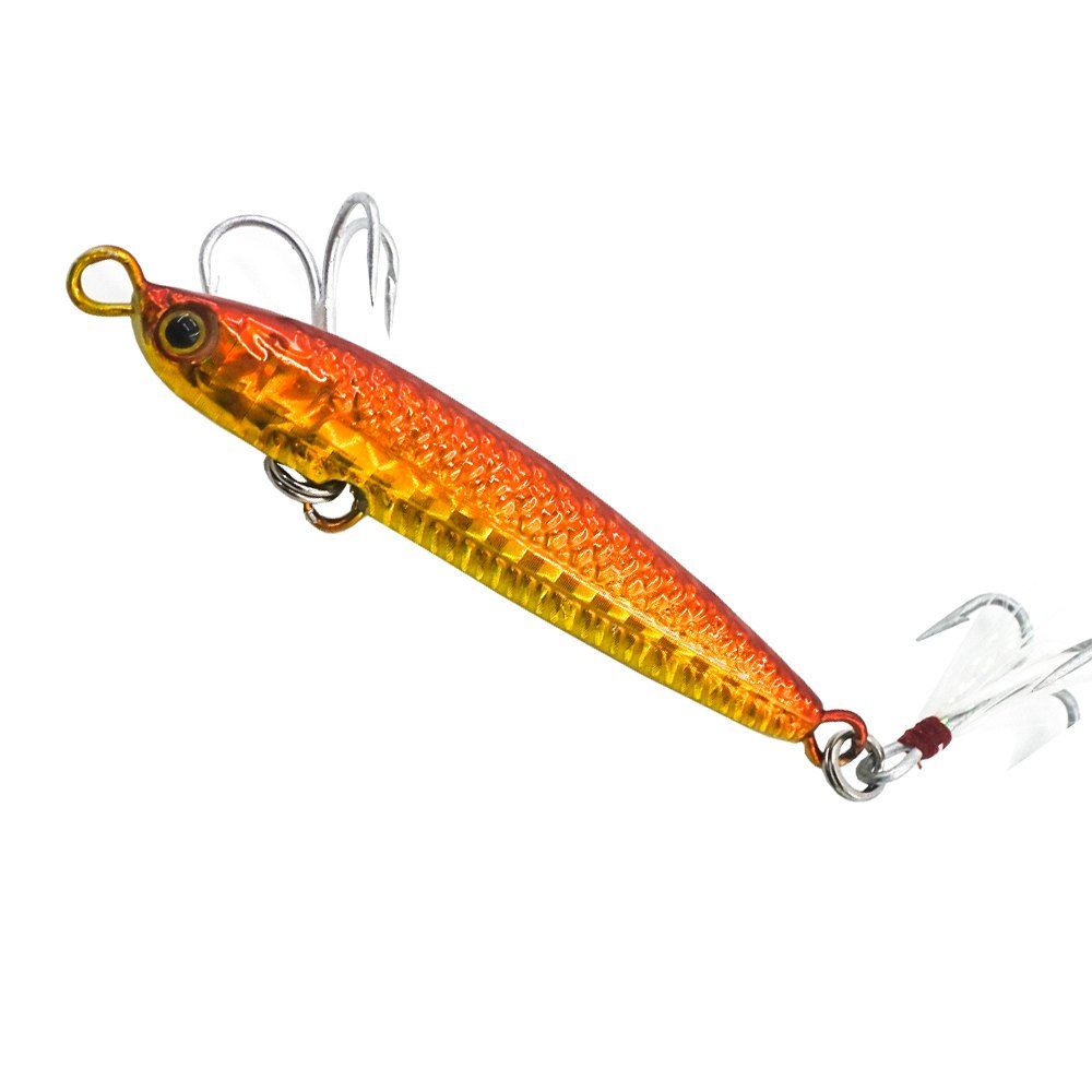 

HONOREAL 14g 20g New Metal Jigging Fishing Lure Lead Fish with VMC Hook, Golden brown