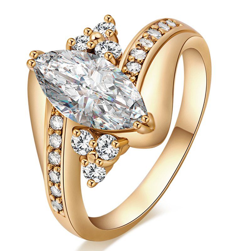 

Fashion Micro-inlaid Rugby Fine Zircon Ring J1762, Gold