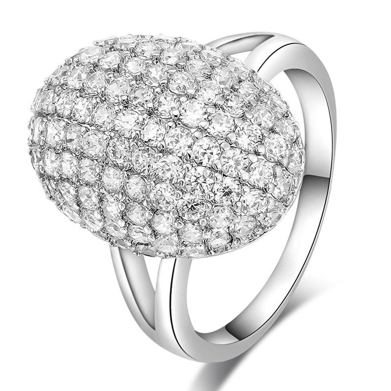 

Fashion Micro-inlaid Zircon Ring J1770, Silver
