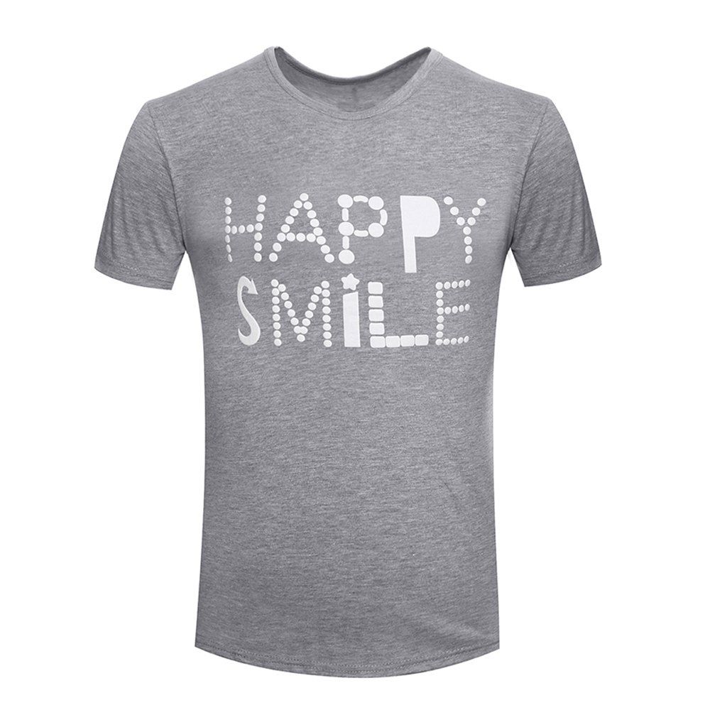 

Summer Thin Fashion Letters for Men's Short Sleeve T-Shirts, Gray
