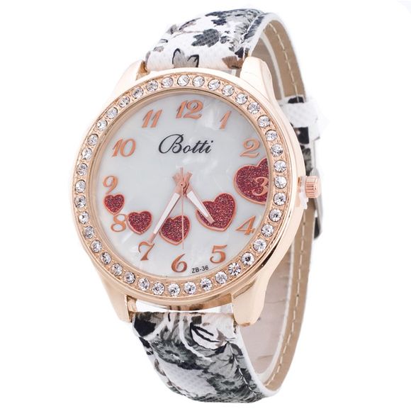Amour floral incrusté avec la montre des femmes - multicolor F 