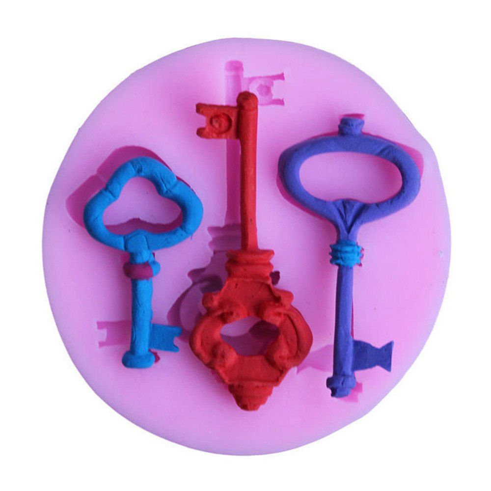 

Creative Key Styling Silicone Cake Chocolate Mold, Pink cupcake