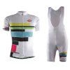 TVSSS Femmes été à manches courtes couleur Stripe Pattern blanc maillot de cyclisme - Blanc M