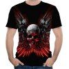 Nouveau t-shirt à manches courtes imprimé 3D Fashion Skull Gun hommes - Noir L