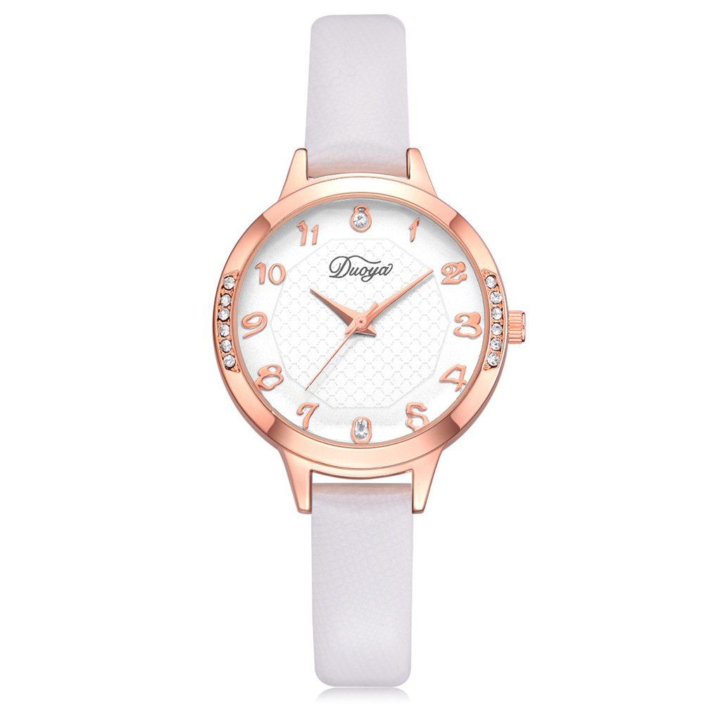 

DUOYA Women New Fashion Artificial Diamond Leisure Characteristics Watch, White