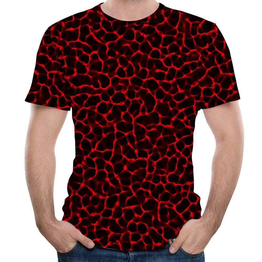 

New Fashion Leopard Print 3D Men's Short Sleeve T-shirt, Multi