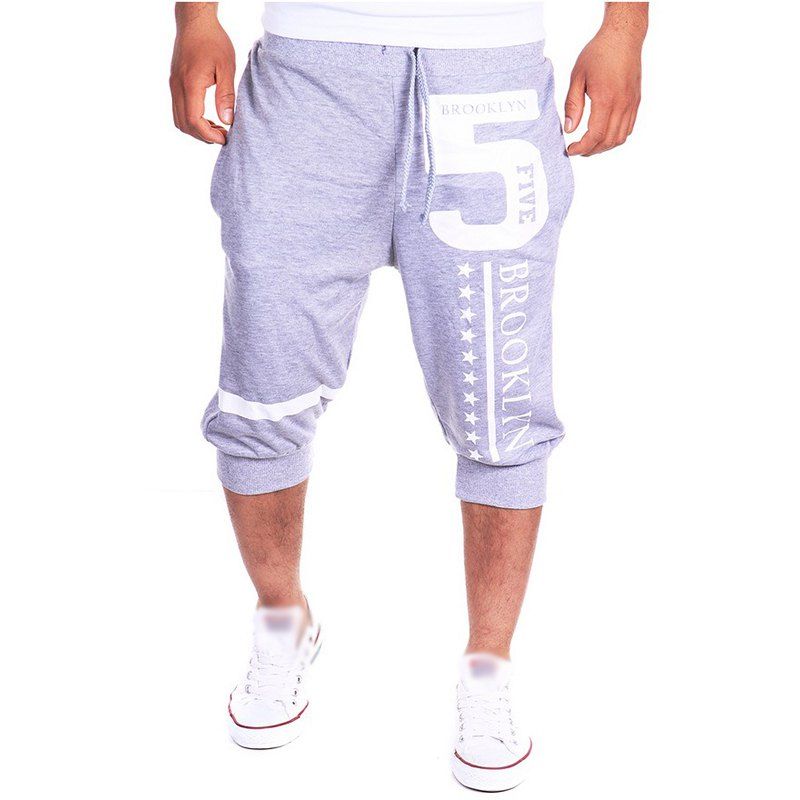 

Men's Fashion New Lettering Design Casual Shorts, Light gray